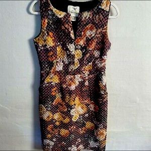 Anthropologie Tabitha brown quilted floral Dress